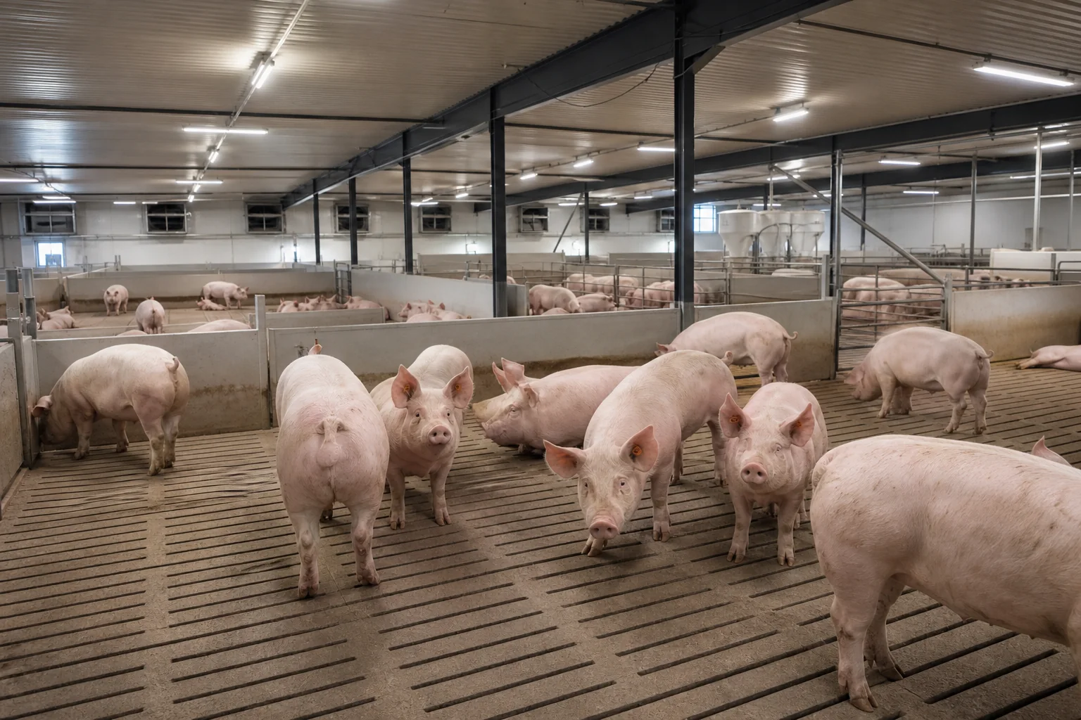 Beleuchtung für Kontrollgänge im Schweinestall